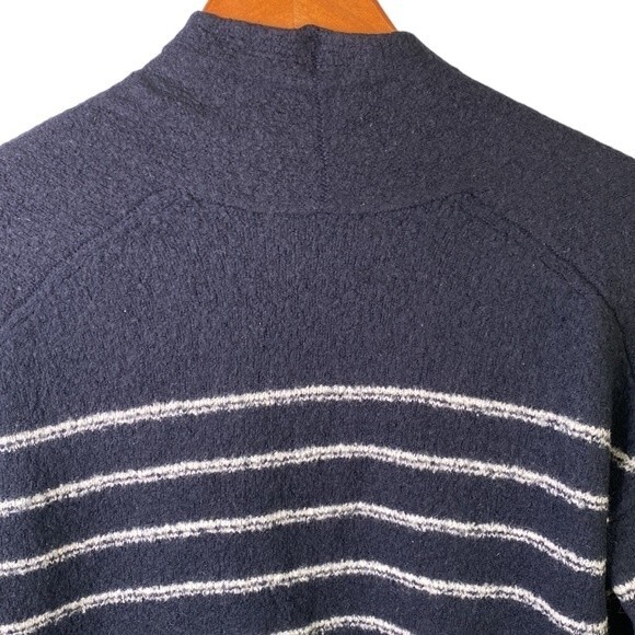 Vince Wool Blend Navy & White Stripe Open Front Cardigan Sweater Long Sleeves - Picture 8 of 14